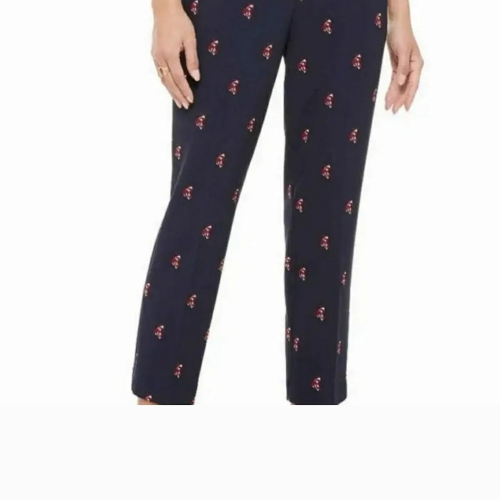 Navy Blue Patterned Women's Pants